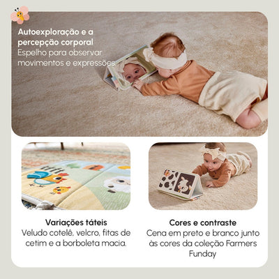 Brinquedo Sensorial 2 em 1 Tummy Time Tiny Love Farmers Fun Day - Desenvolvimento motor, cognitivo e sensorial