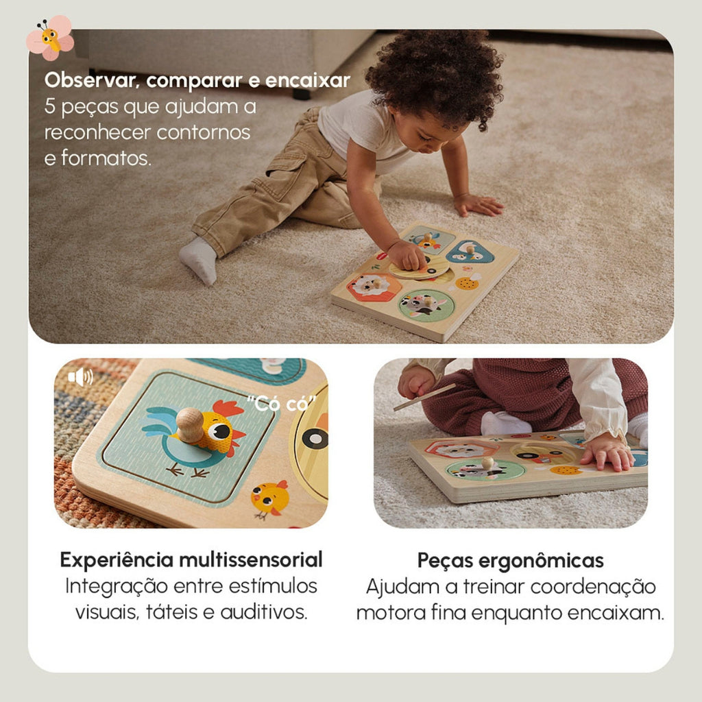 Meu Primeiro Quebra-Cabeças Sonoro Tiny Love Farmers Fun Day - Para brincar em diferentes espaços