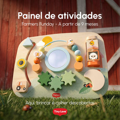 Painel de Atividades de Madeira Tiny Love Farmers Fun day - Para brincar por mais tempo