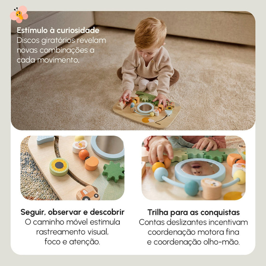 Painel de Atividades de Madeira Tiny Love Farmers Fun day - Para brincar por mais tempo